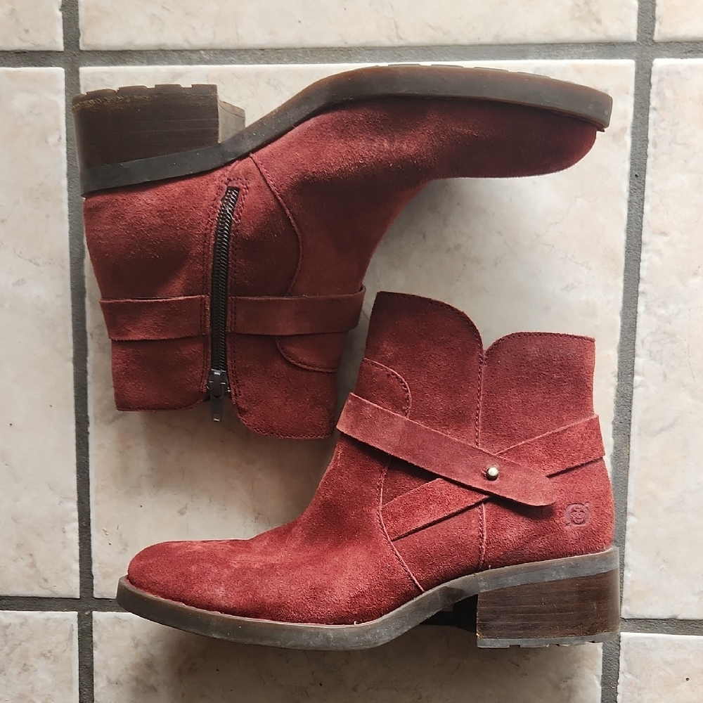 Lems Burgundy Suede Bootie Sz 7.5